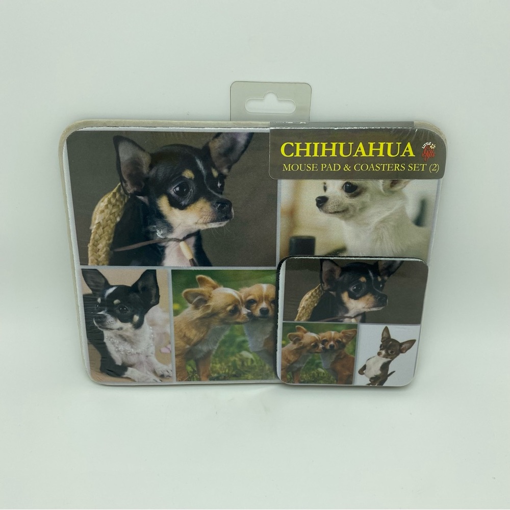 NEW! 2009 Little Gifts Chihuahua Dog Breed Mouse Pad & Coaster Set